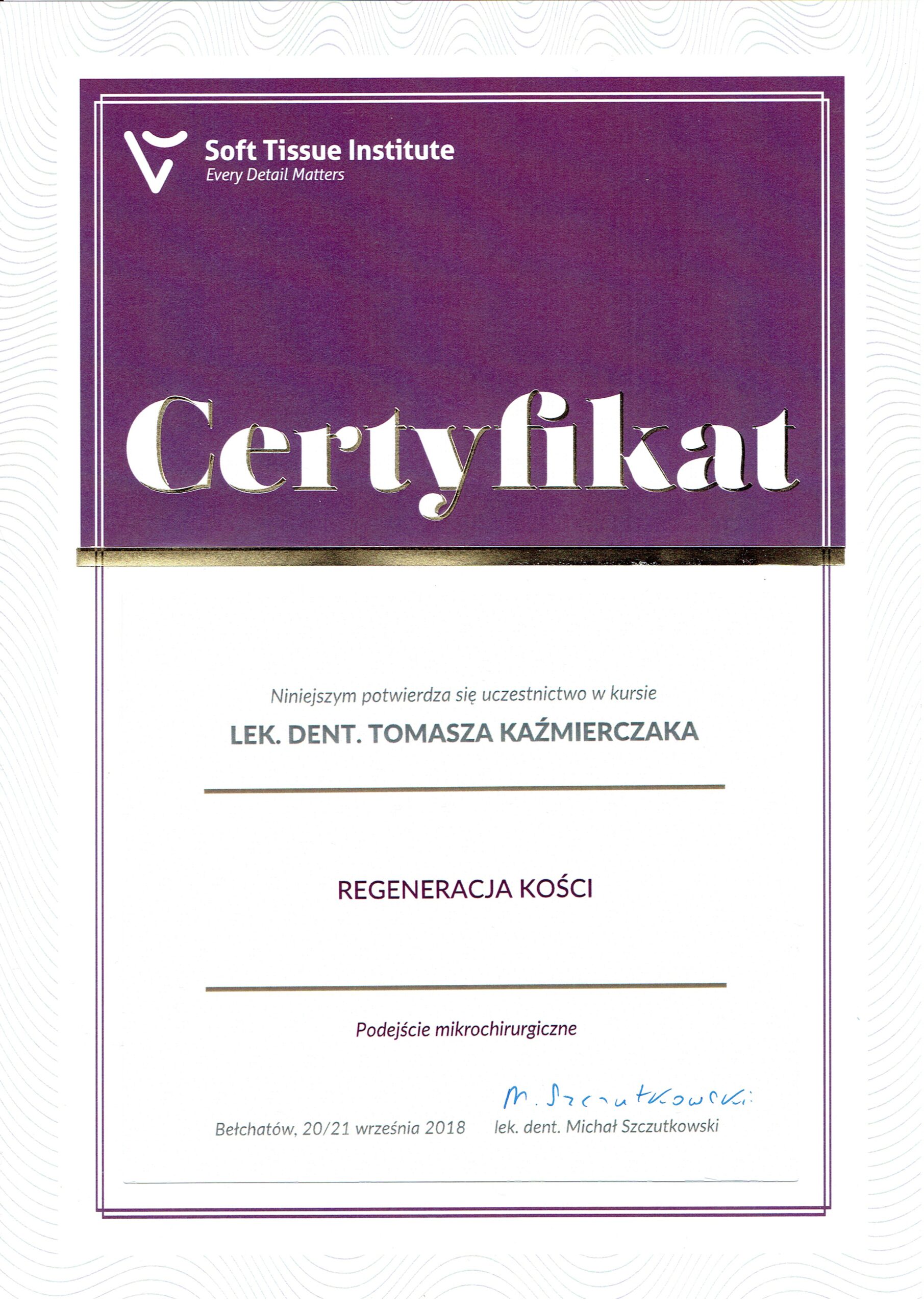 Certyfikaty Dr Tomasz Kaźmierczaknuj 1